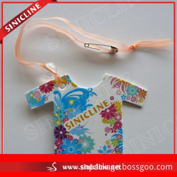 Sinicline Original Design Apparel Shape Paper Hang Tags with Ribbon